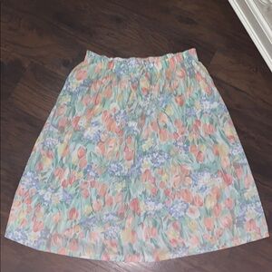 Alfred Dunner Pink and Blue A-Line Knee-Length Skirt